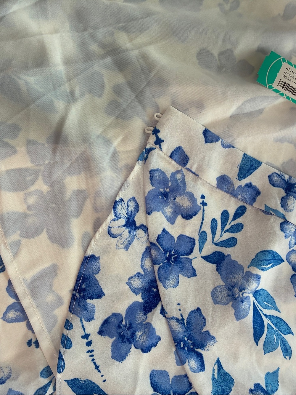 41 HAWTHORN -Stitch Fix Wrap Front Blue Floral Chiffon Mini Skirt $59 - Picture 11 of 13